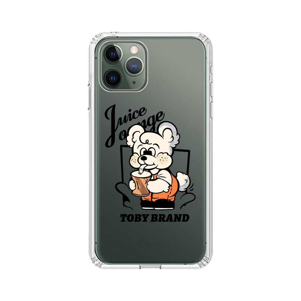 ジュースを飲むクマ iPhone 11 Pro Maxオリジナルケース