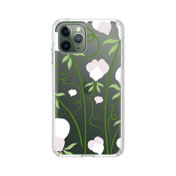 白い花の模様 iPhone 11 Pro Maxオリジナルケース