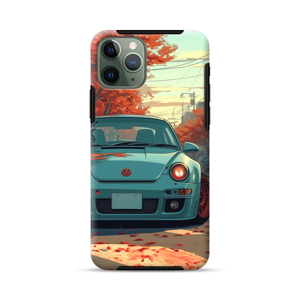 秋紅葉スポーツカー iPhone 11 Pro Maxオリジナル耐衝撃ケース