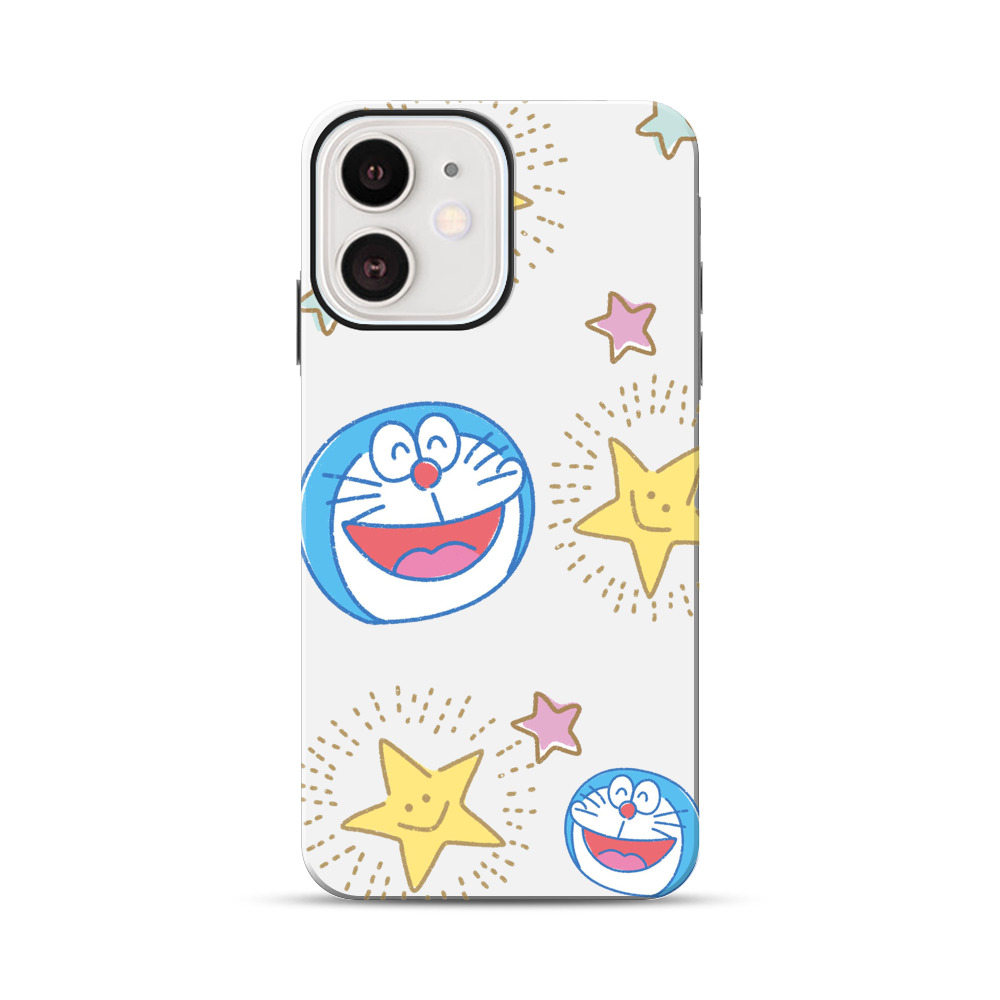 笑顔のドラえもんと星 iPhone 12 Miniオリジナル耐衝撃ケース