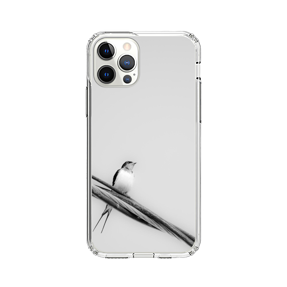 モノクロ鳥の静寂 iPhone 12 Pro Maxオリジナルケース