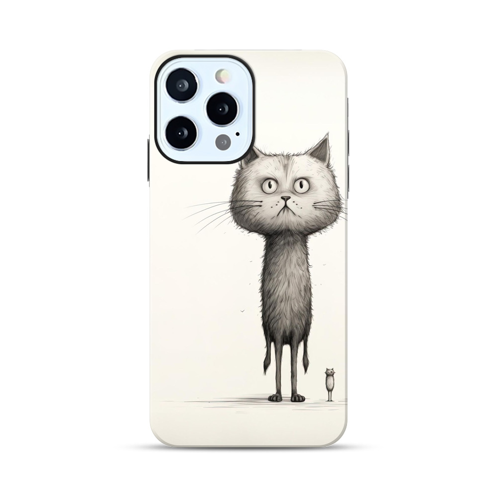 長い首の猫 iPhone 12 Pro Maxオリジナル耐衝撃ケース