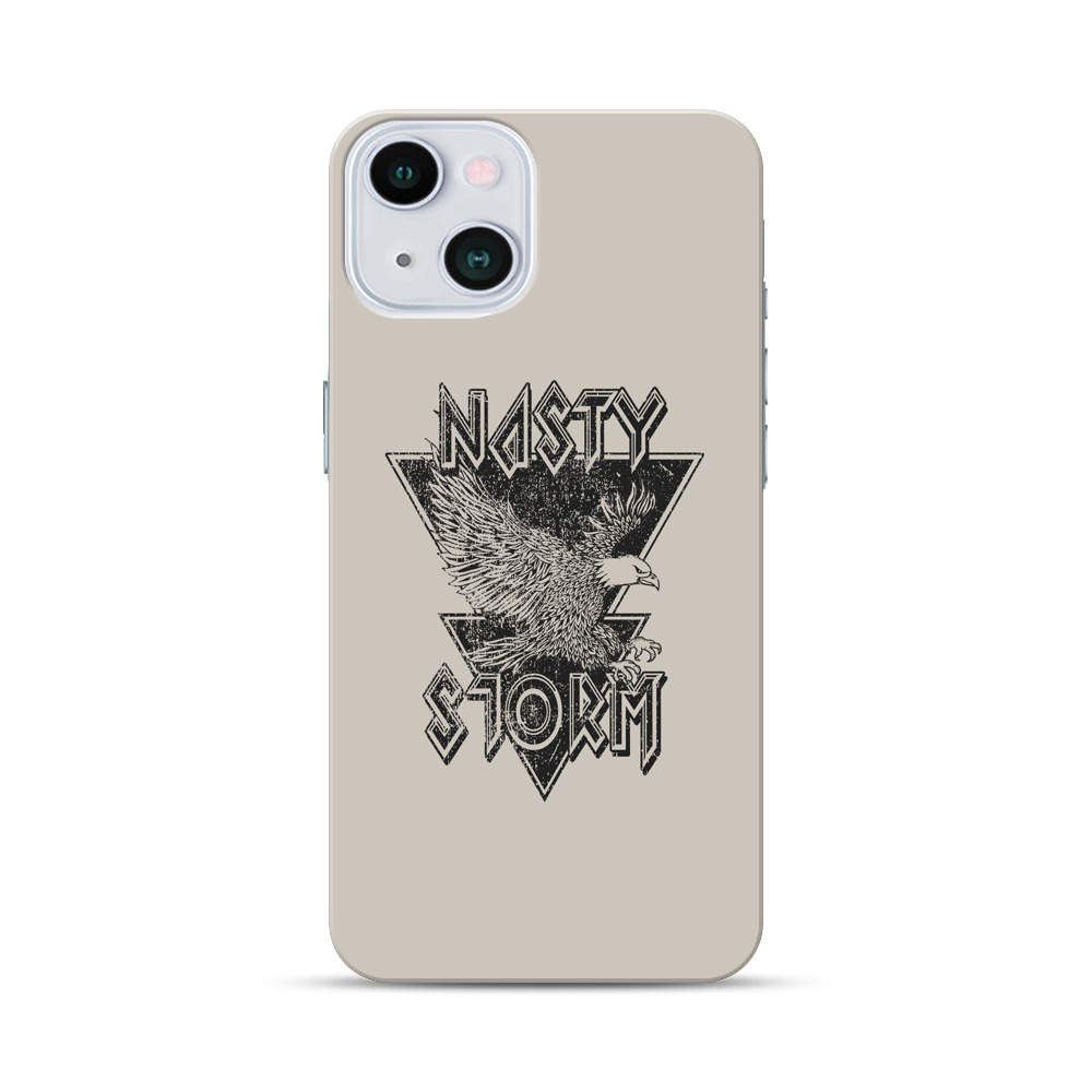 イーグルと嵐のデザイン iPhone 13オリジナルハードケース