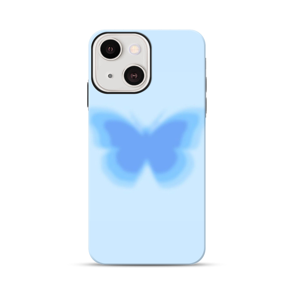 青い蝶 iPhone 13オリジナル耐衝撃ケース