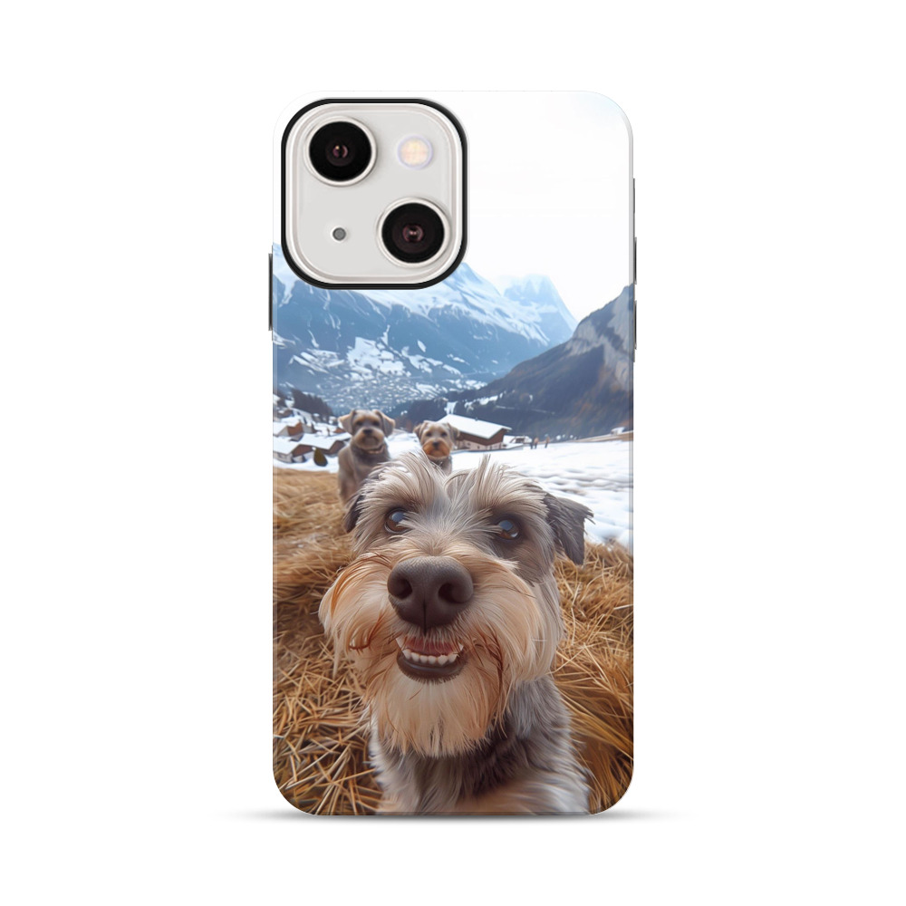 雪山犬のセルフィー iPhone 13オリジナル耐衝撃ケース