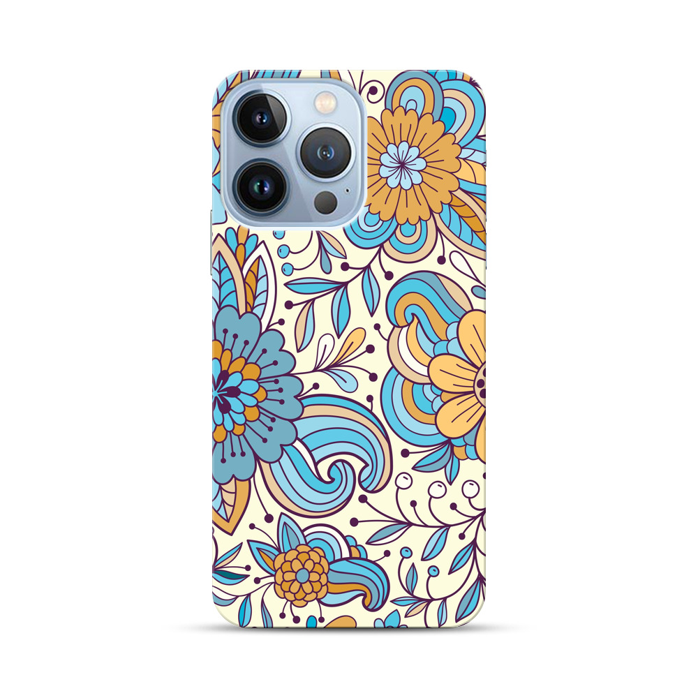 花のパターン iPhone 13 Proオリジナルハードケース