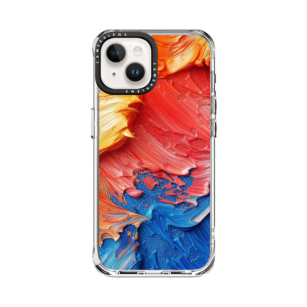鮮やかな抽象油絵テクスチャ iPhone 14オリジナルケース