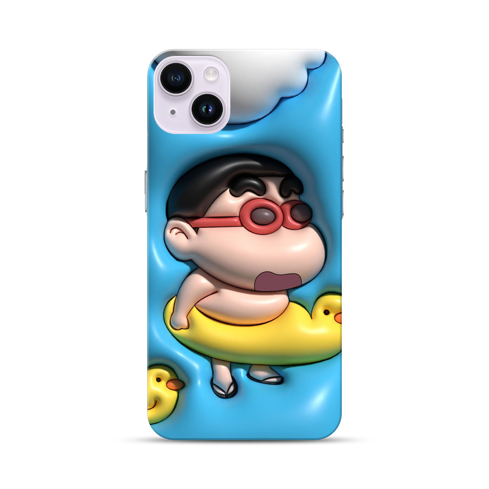 アヒル浮き輪のキャラクター iPhone 14 Plusオリジナルハードケース