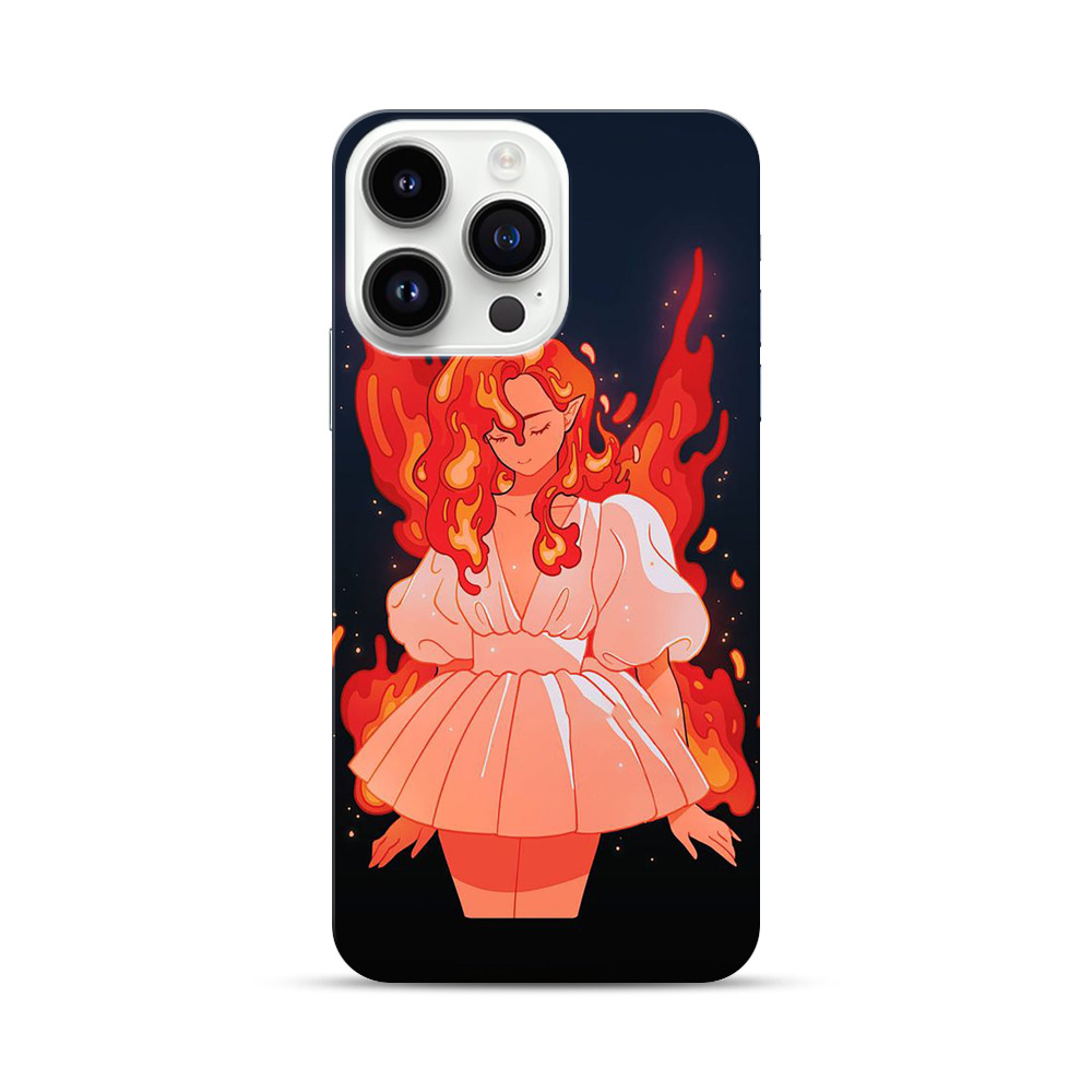 火の翼を持つ少女 iPhone 14 Pro Maxオリジナルハードケース