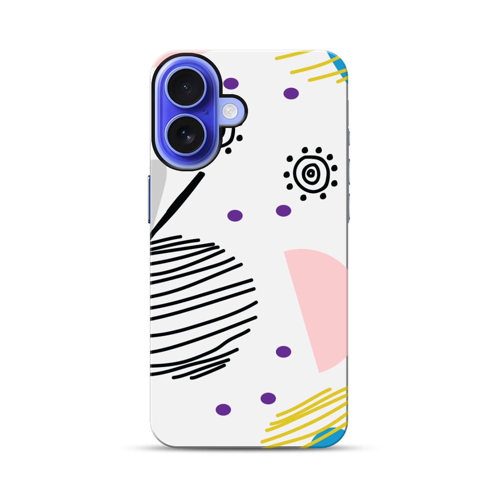 カラフルな抽象模様 iPhone 16オリジナル耐衝撃ケース