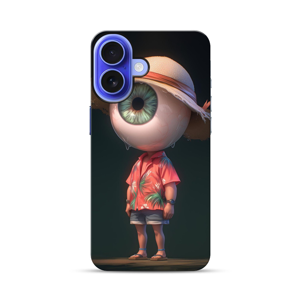 大きな目のキャラクター iPhone 16オリジナル耐衝撃ケース