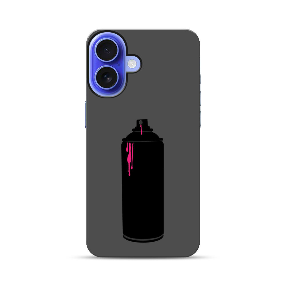 スプレー缶ピンク滴り iPhone 16オリジナル耐衝撃ケース