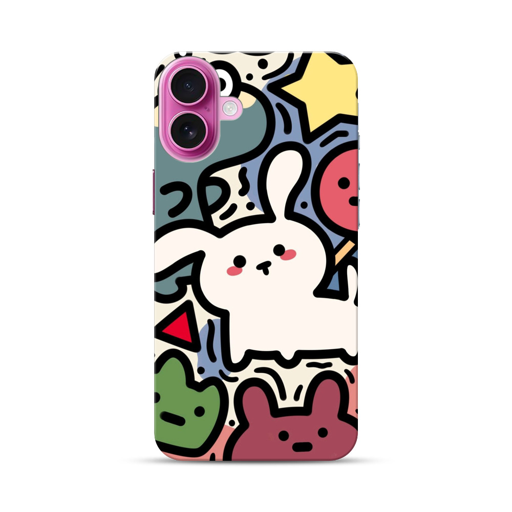 かわいい動物たちのデザイン iPhone 16 Plusオリジナルハードケース