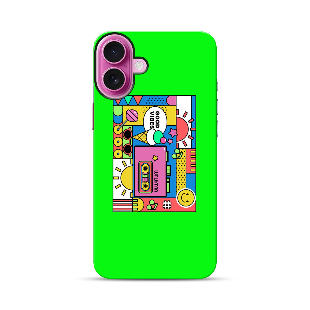 カラフルなグラフィックデザイン iPhone 16 Plusオリジナル耐衝撃ケース