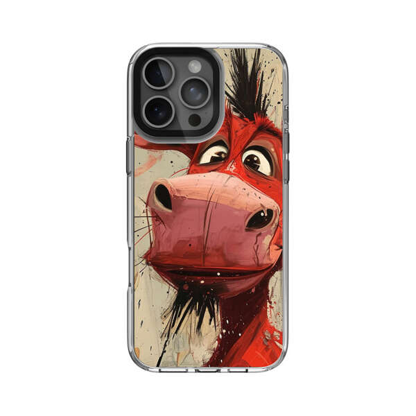 赤いロバのイラスト iPhone 16 Pro Maxオリジナルケース
