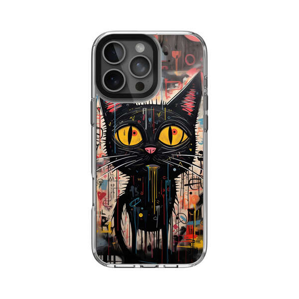 抽象的な黒猫のアート iPhone 16 Pro Maxオリジナルケース