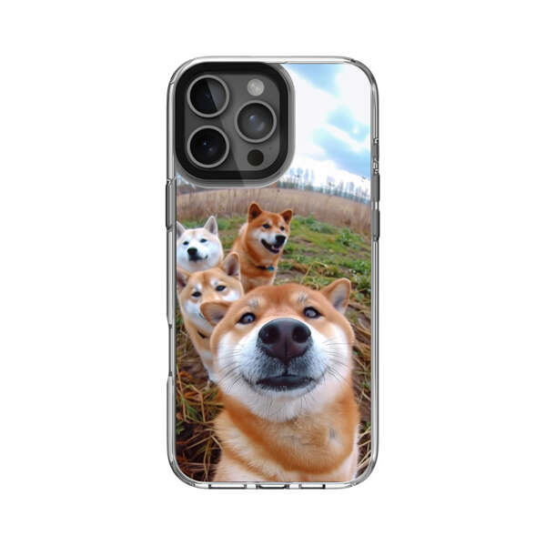 柴犬四匹集合 iPhone 16 Pro Maxオリジナルケース