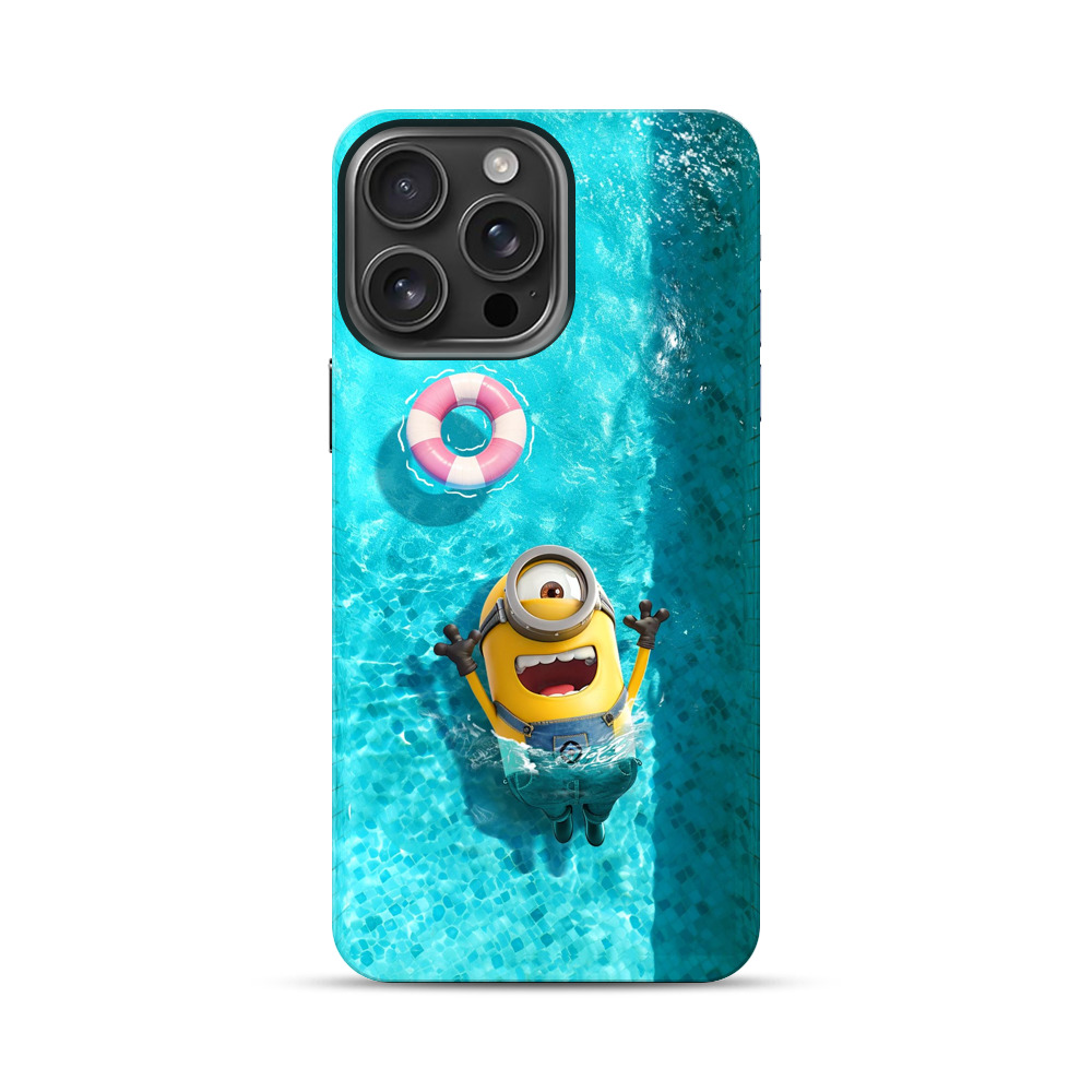 プールのミニオン iPhone 16 Pro Maxオリジナル耐衝撃ケース