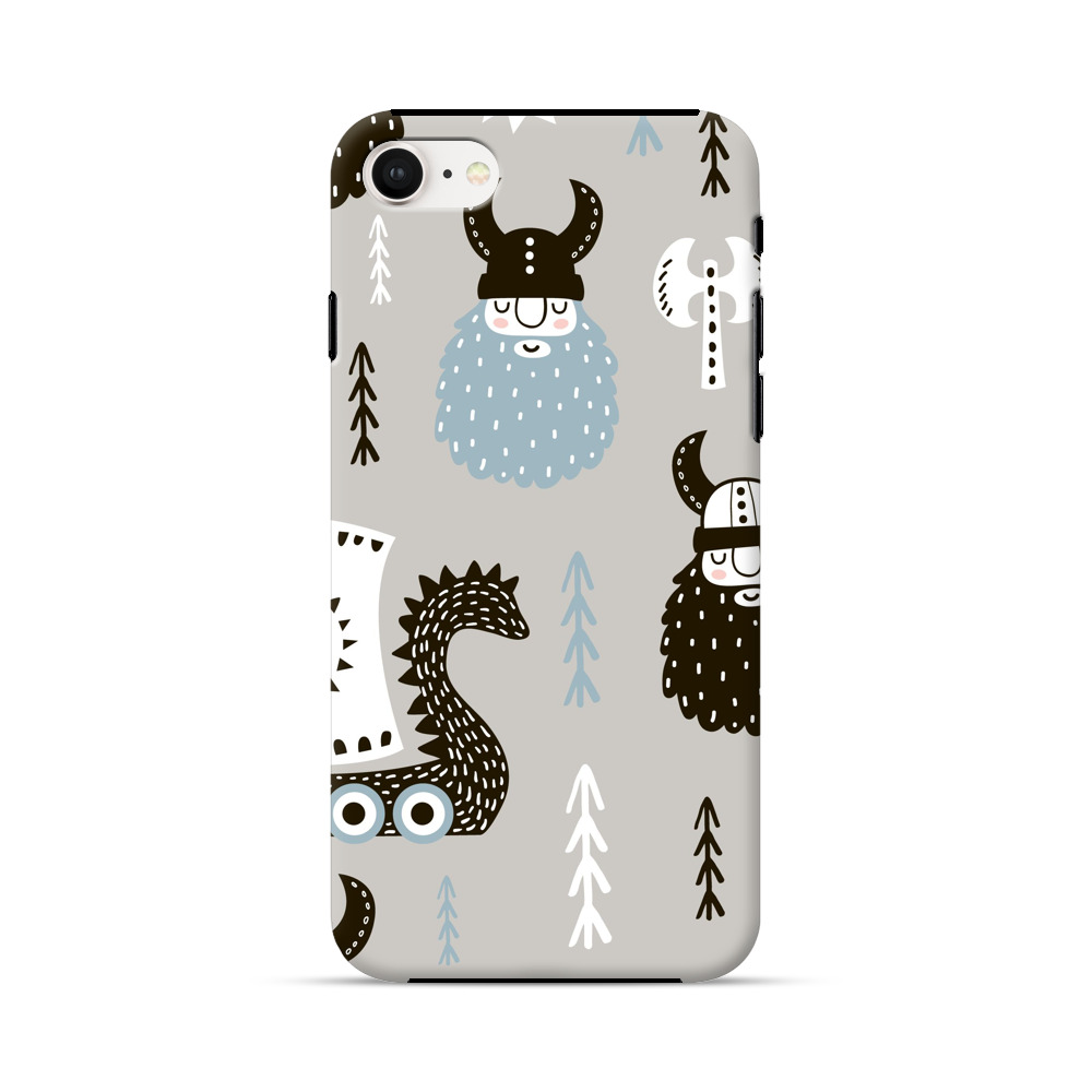 バイキングのパターン iPhone 7/8/SE (2020)オリジナル耐衝撃ケース