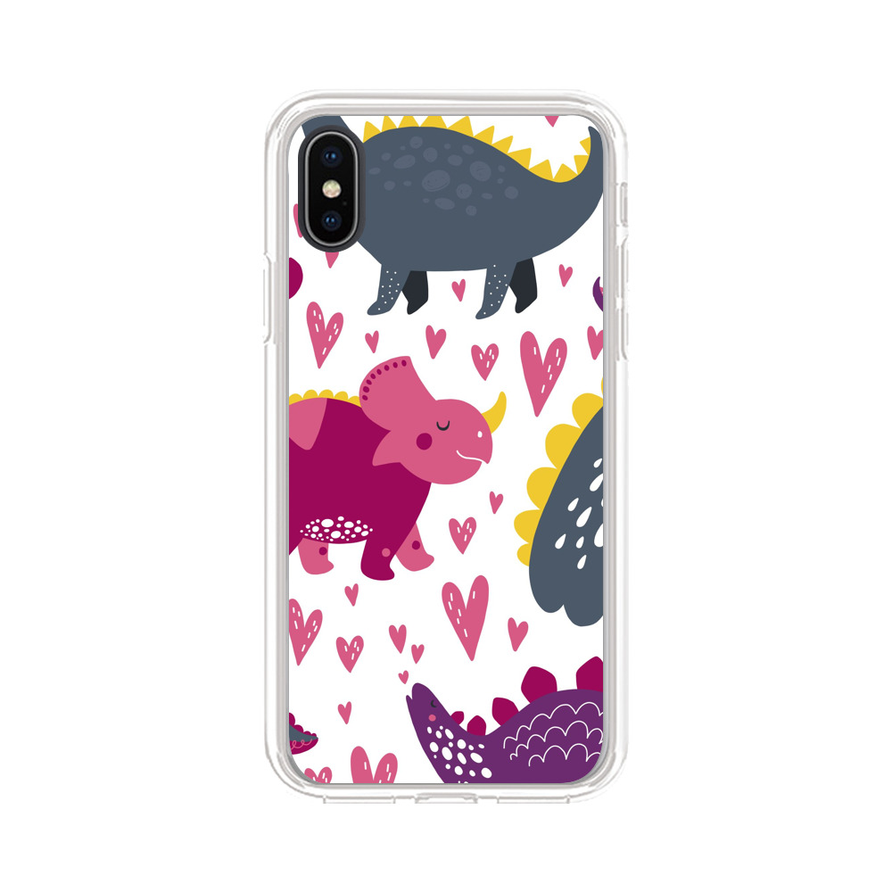 恐竜とハート iPhone X/XSオリジナルケース