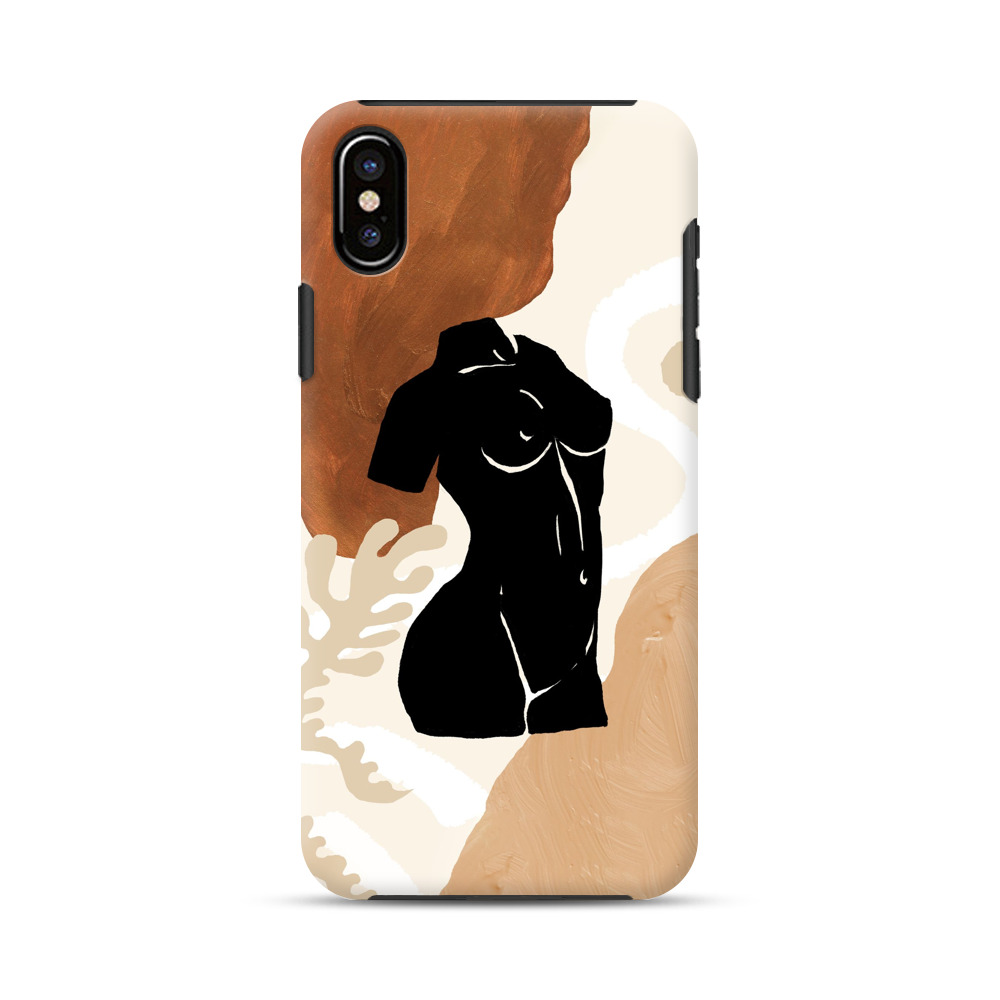 アートな人体シルエット iPhone X/XSオリジナル耐衝撃ケース