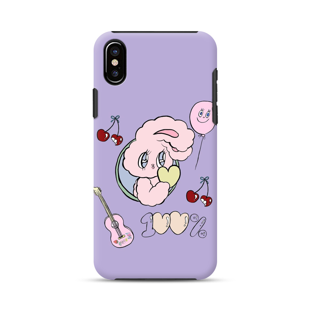 かわいいバニーのイラスト iPhone X/XSオリジナル耐衝撃ケース