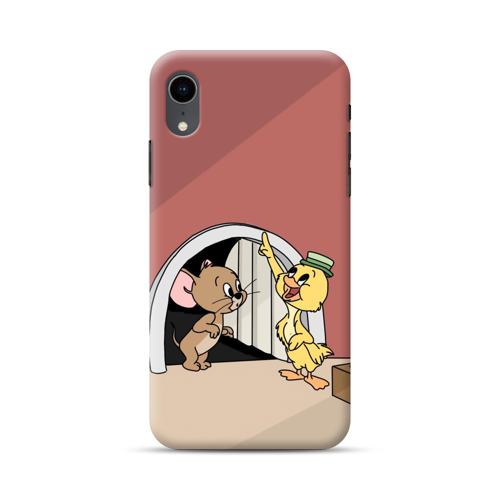 ジェリーとカモのイラスト iPhone XRオリジナルハードケース