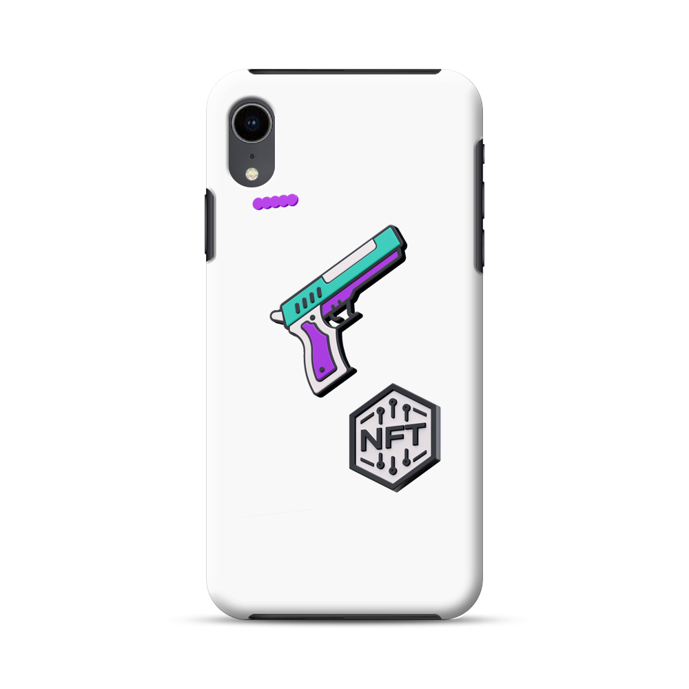カラフルな銃のイラスト iPhone XRオリジナル耐衝撃ケース