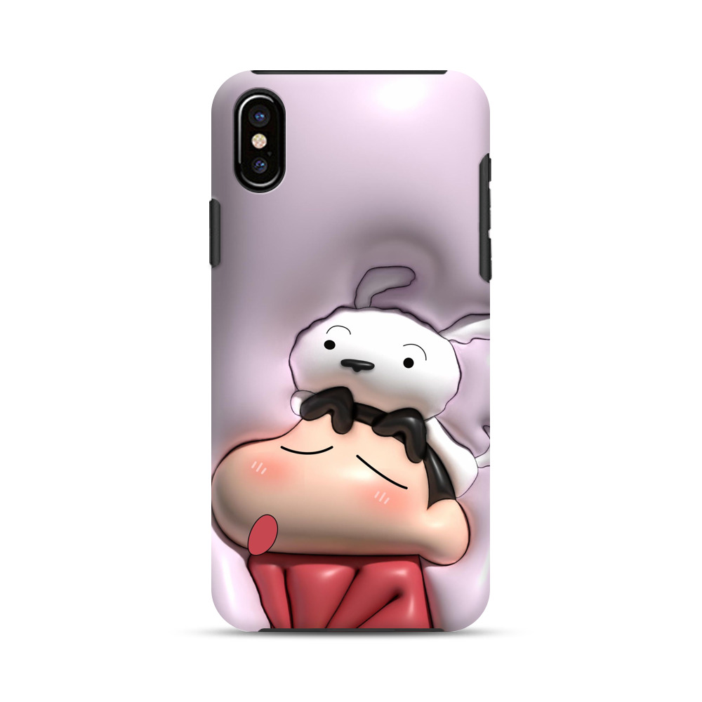 犬とキャラクターの癒し iPhone XS Maxオリジナル耐衝撃ケース