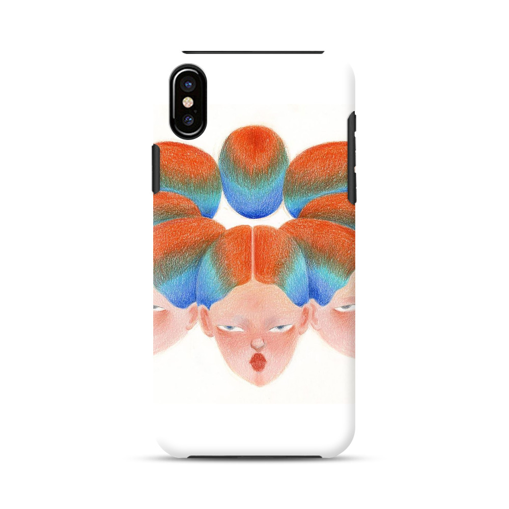 虹色の複数の顔 iPhone XS Maxオリジナル耐衝撃ケース
