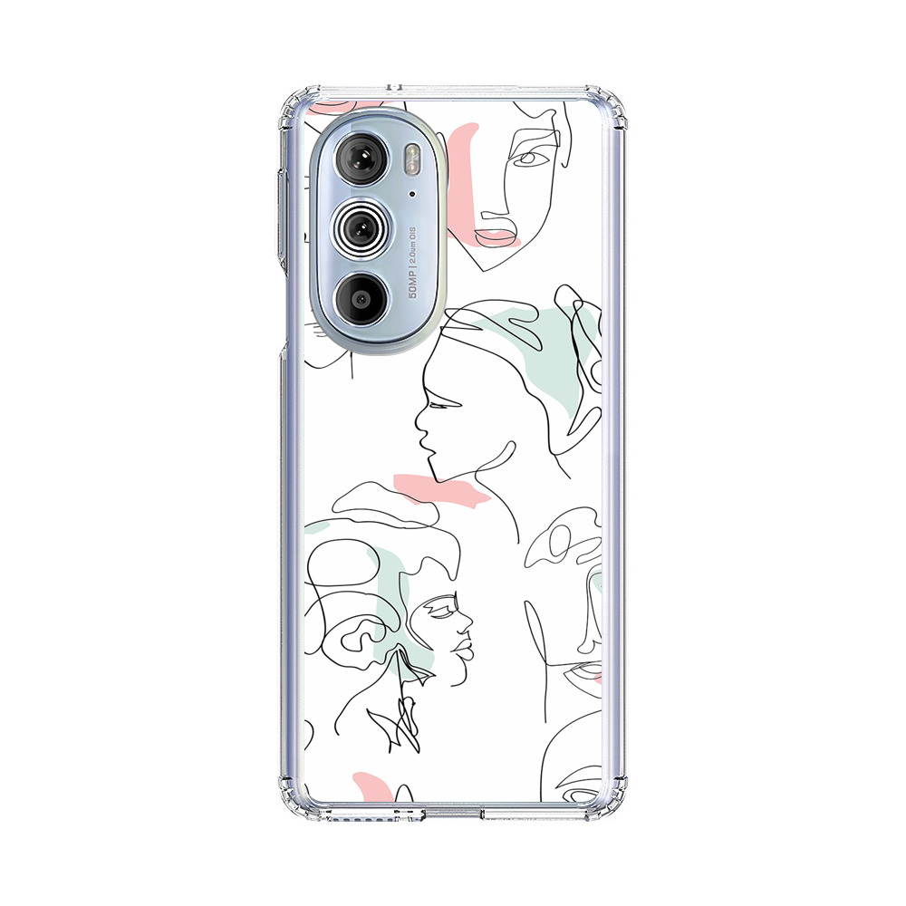 抽象的な顔のパターン Motorola Edge Plus (2022)オリジナルケース