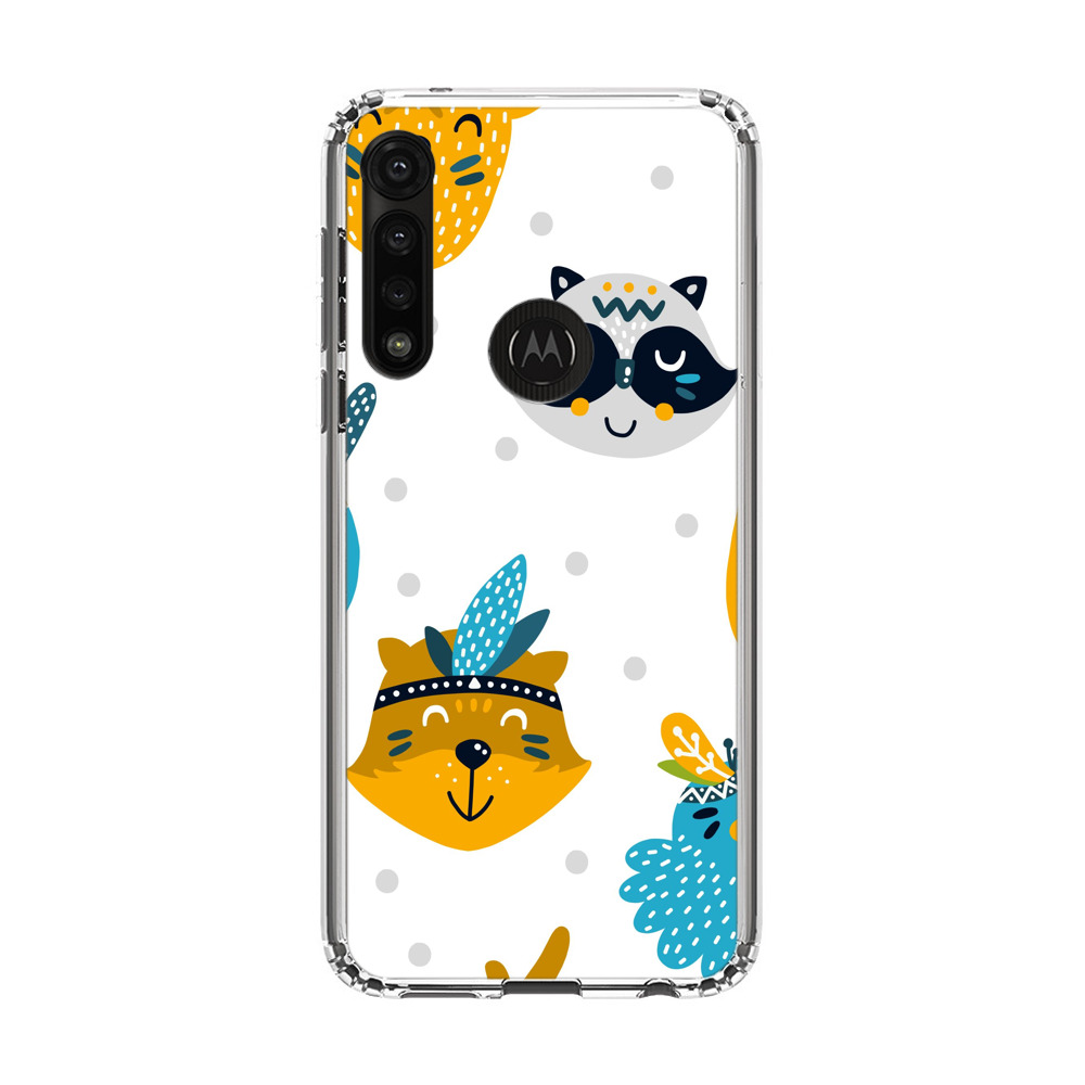 かわいい動物の顔のパターン Motorola Moto G Power (2020)オリジナルケース