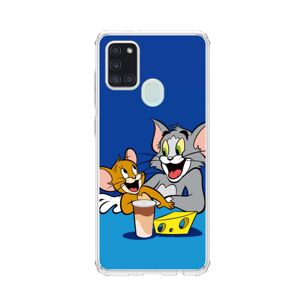 トムとジェリーの笑顔 Samsung Galaxy A21sオリジナルケース