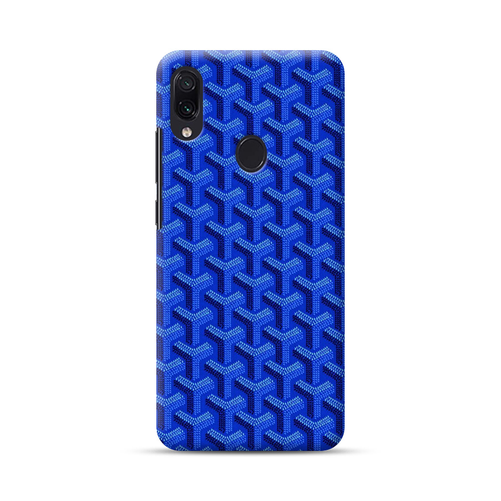 青いゴヤールのパターン Samsung Galaxy A40オリジナルハードケース