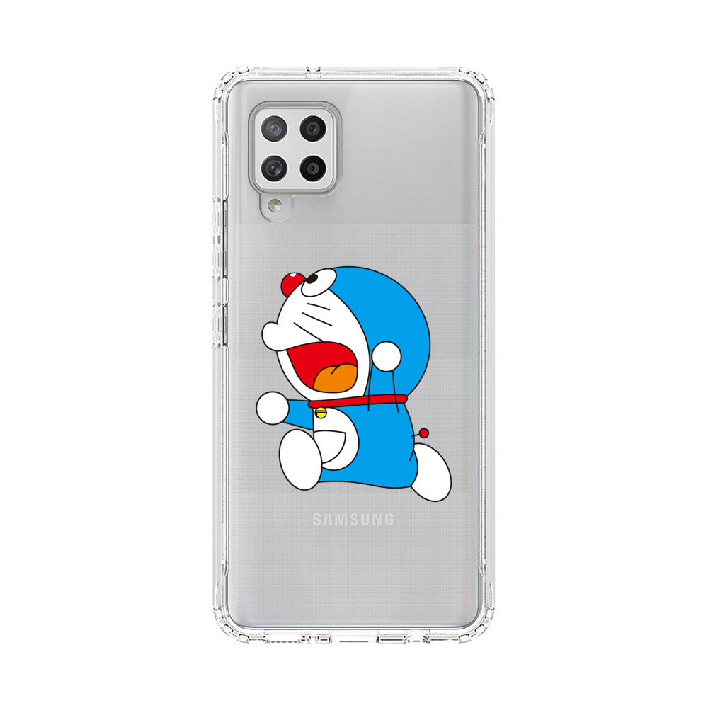 元気に走る青い猫キャラ Samsung Galaxy A42 (5G)オリジナルケース