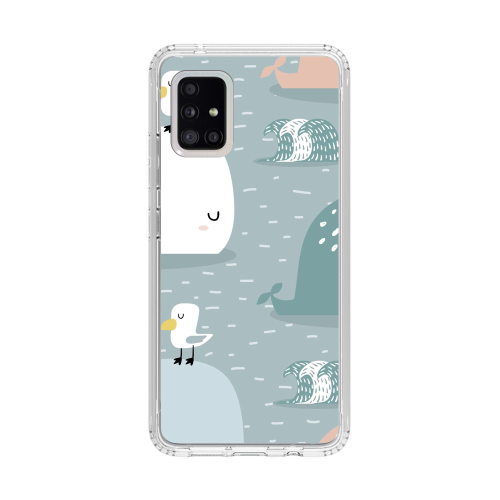 クジラと鳥のイラスト Samsung Galaxy A51 5Gオリジナルケース