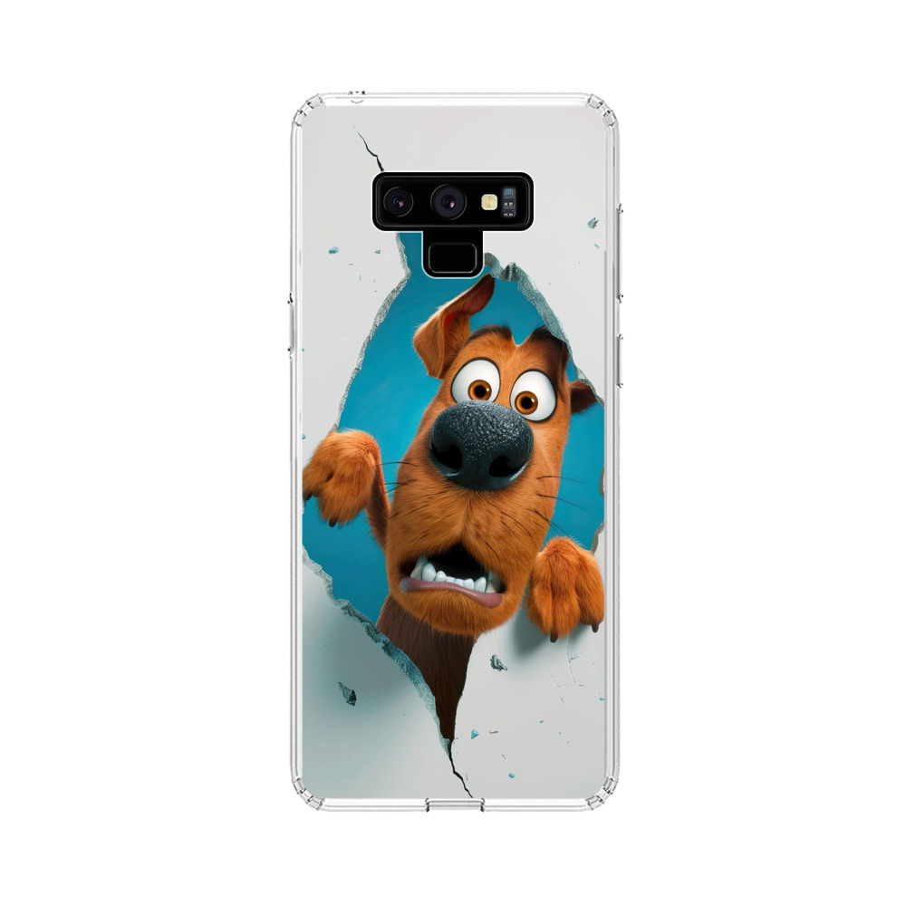 穴から顔をのぞく犬 Samsung Galaxy Note 9オリジナルケース