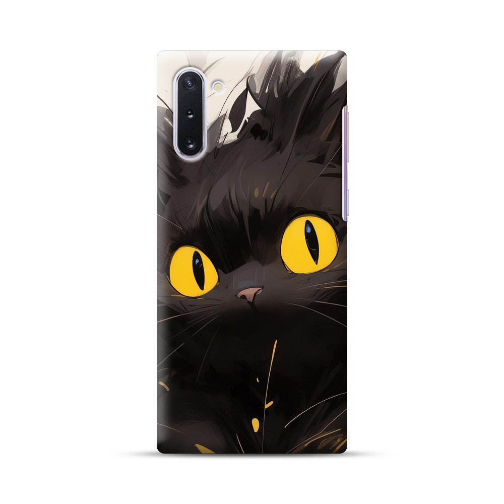 ふわふわの黒猫 Samsung Galaxy Note10オリジナルハードケース