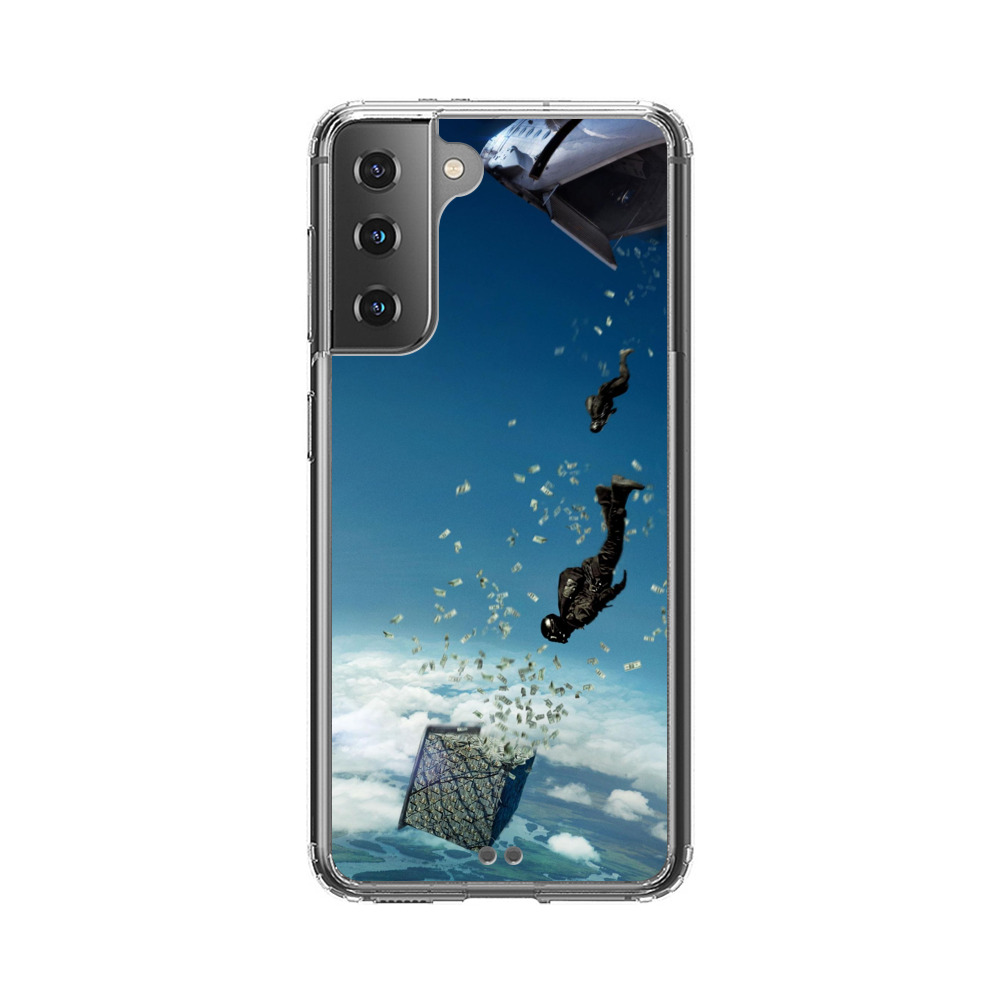 ドル札とスカイダイビー Samsung Galaxy S21 5Gオリジナルケース