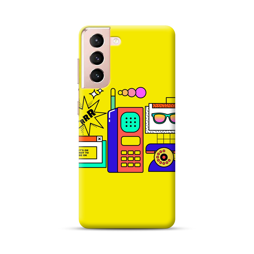 カラフルなレトロガジェット Samsung Galaxy S21 Plus 5Gオリジナルハードケース