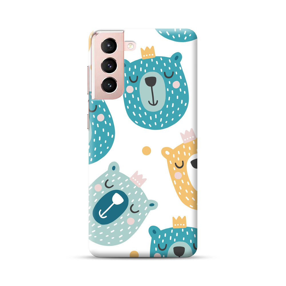 かわいいクマのパターン Samsung Galaxy S21 Plus 5Gオリジナルハードケース