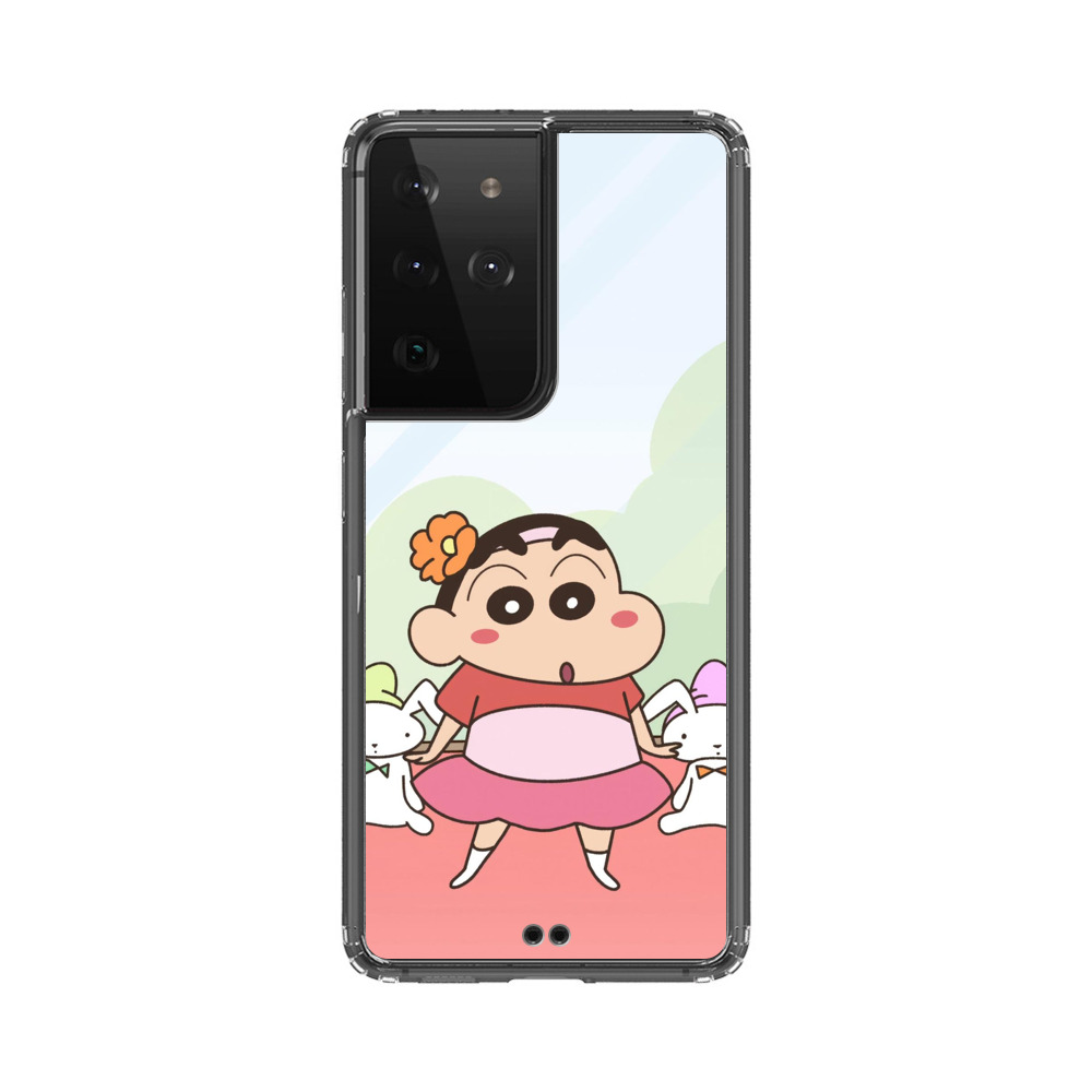 しんちゃん女装とウサギ Samsung Galaxy S21 Ultra 5Gオリジナルケース