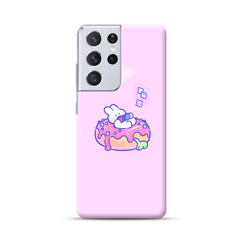 ドーナツにのんびりするウサギ donut-bunny ドーナツにのんびりするウサギ donut-bunny