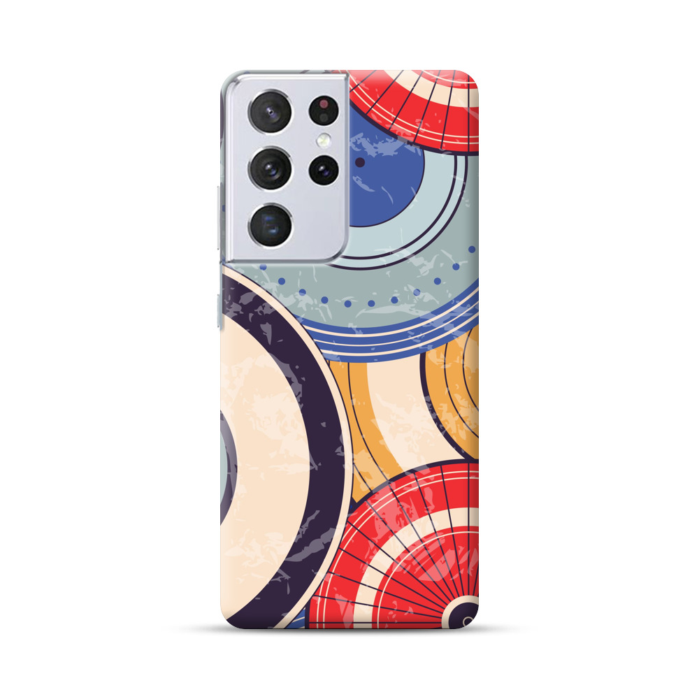 円模様のデザイン Samsung Galaxy S21 Ultra 5Gオリジナルハードケース