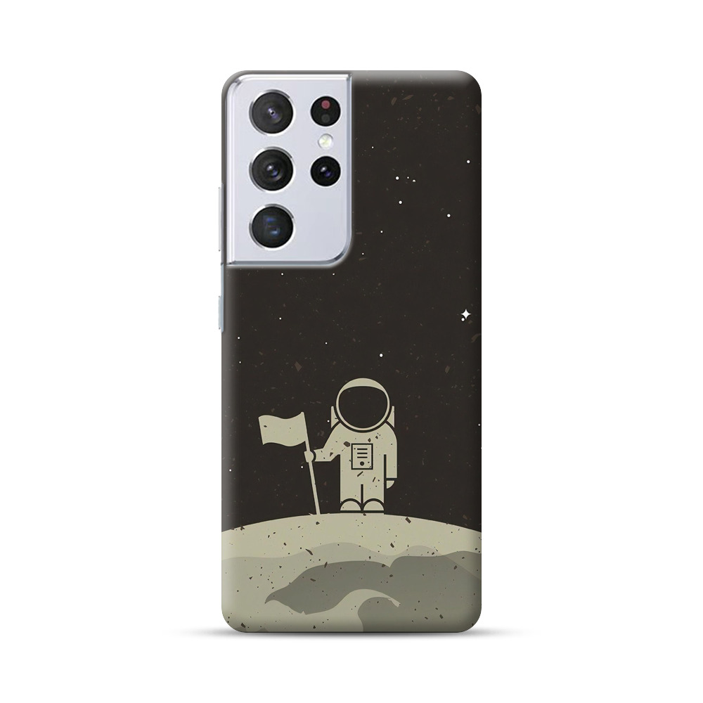 宇宙飛行士と旗 Samsung Galaxy S21 Ultra 5Gオリジナルハードケース