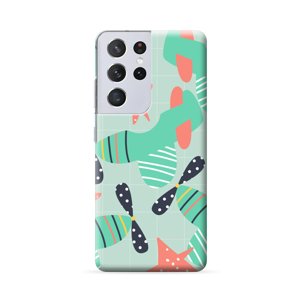 飛行機と星のパターン Samsung Galaxy S22 Ultra 5Gオリジナルハードケース