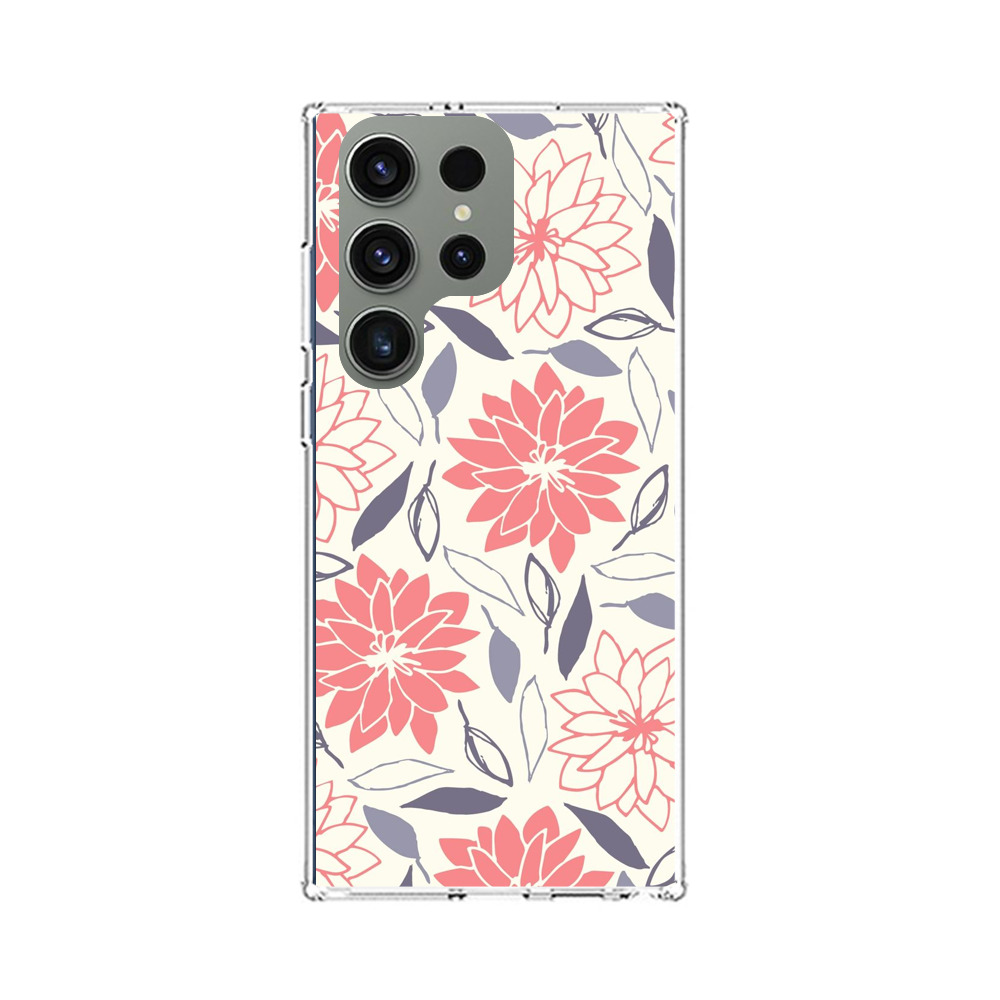 花のパターン Samsung Galaxy S23 Ultraオリジナルケース