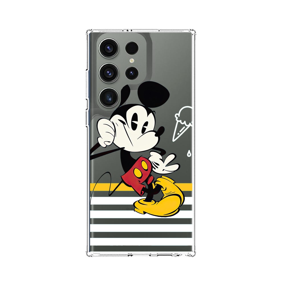モノクロミッキーとアイス Samsung Galaxy S23 Ultraオリジナルケース