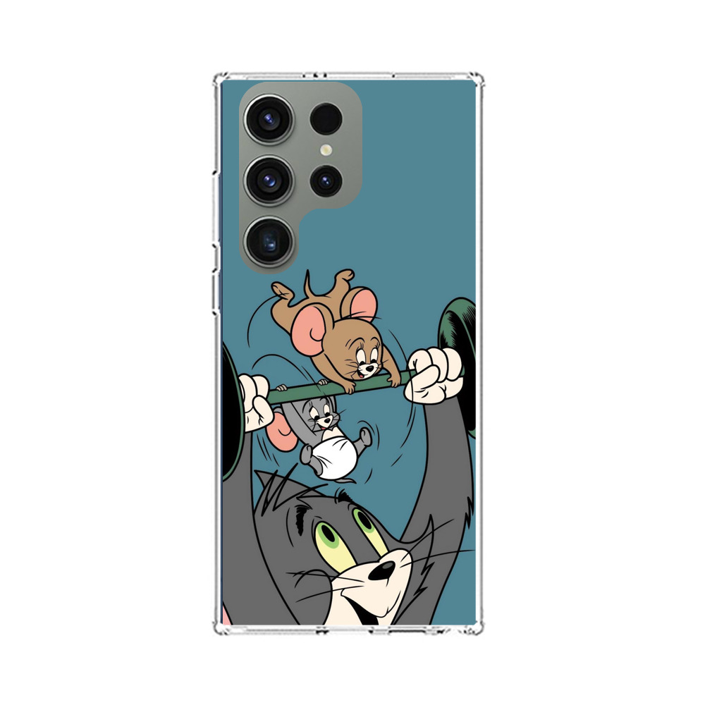 トムとジェリー筋トレ Samsung Galaxy S23 Ultraオリジナルケース