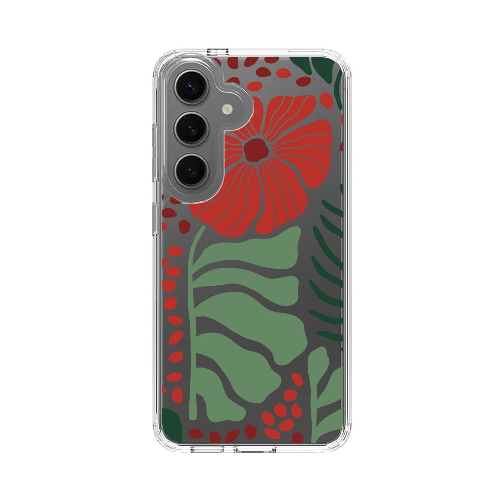 花と葉のデザイン Samsung Galaxy S25 Plusオリジナルケース